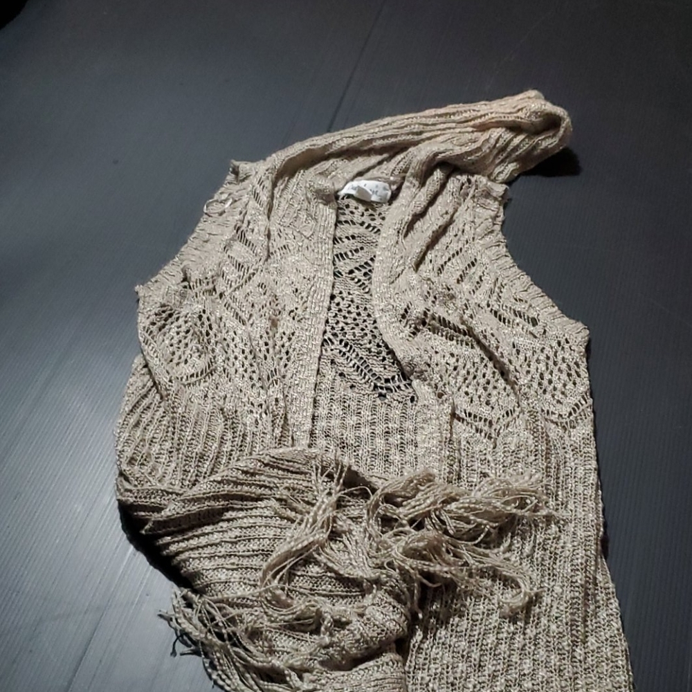 Crochet long vest